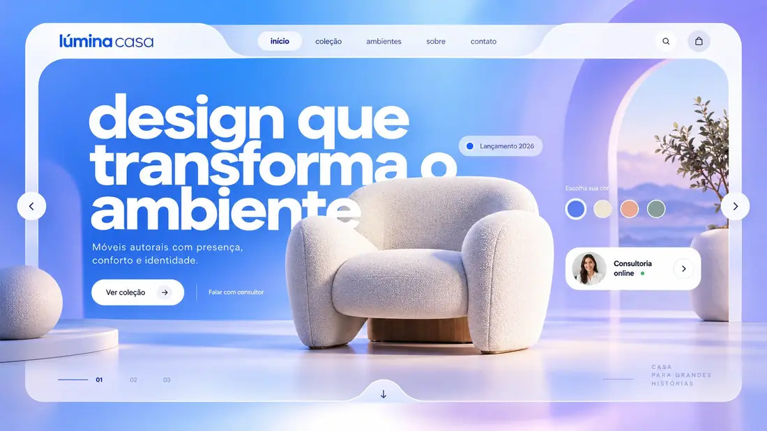 Estudo de site para loja de decoração