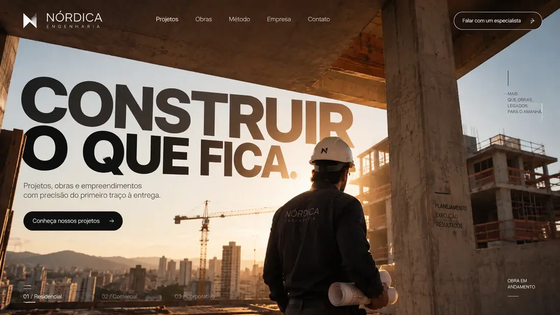 Estudo de site para construtora