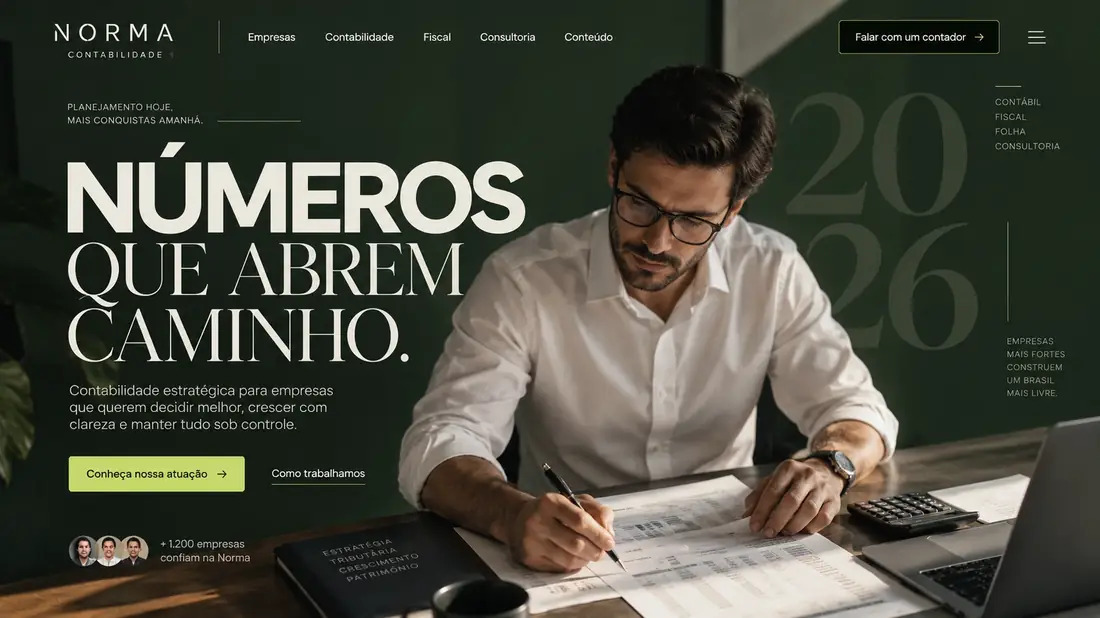 Estudo de site para contabilidade e consultoria