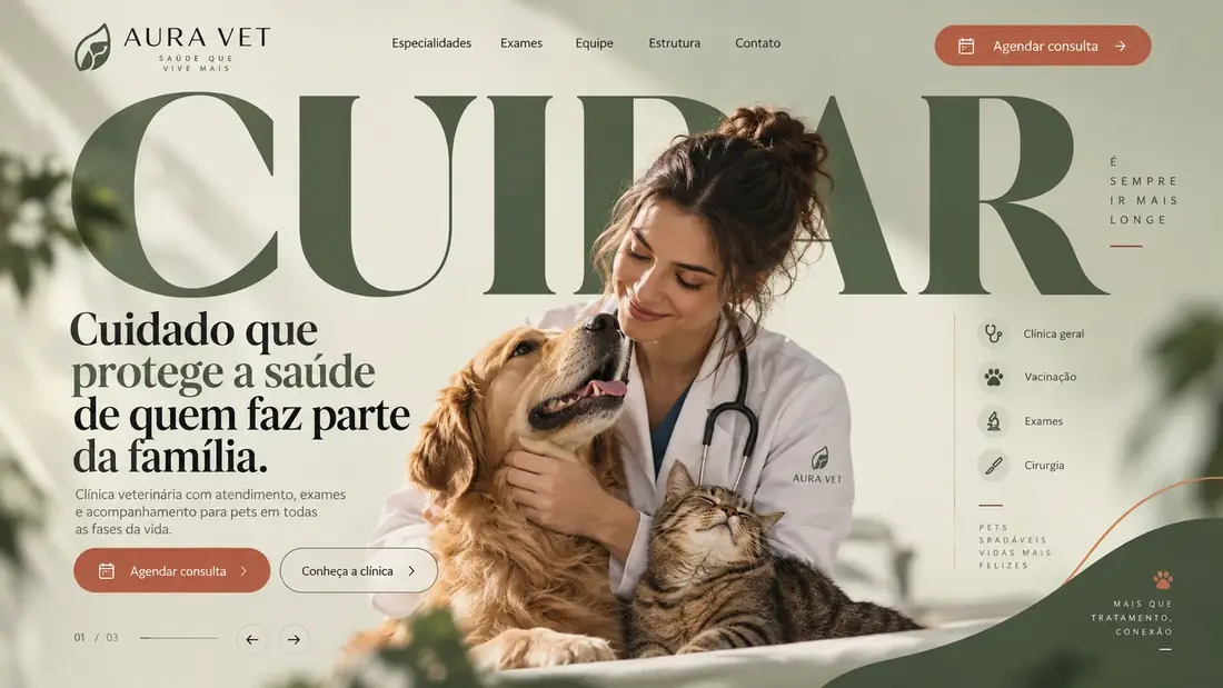 Estudo de site para clínica veterinária